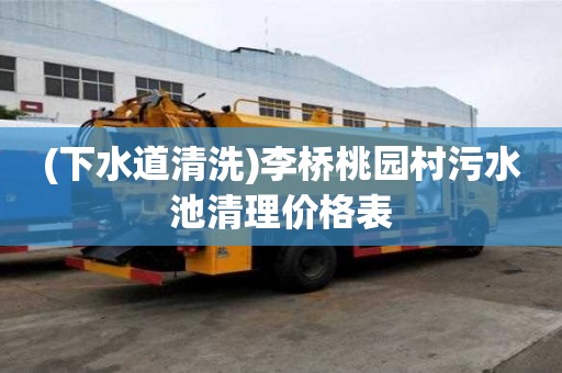 (下水道清洗)李桥桃园村污水池清理价格表