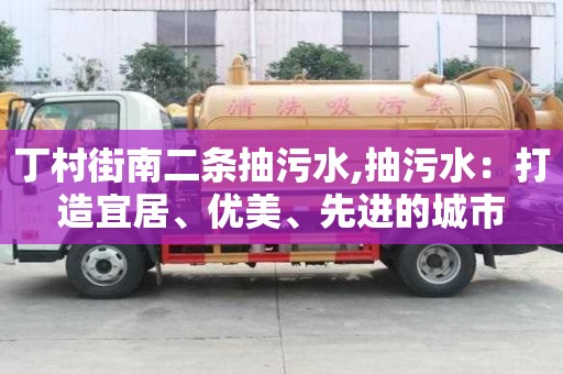 丁村街南二条抽污水,抽污水：打造宜居、优美、先进的城市
