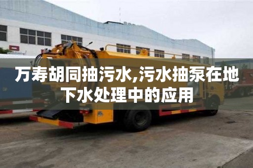 万寿胡同抽污水,污水抽泵在地下水处理中的应用