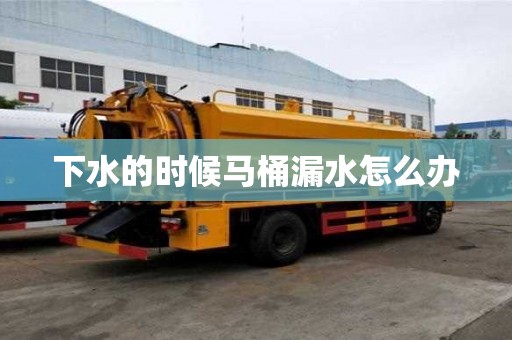 下水的时候马桶漏水怎么办