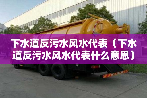 下水道反污水风水代表（下水道反污水风水代表什么意思）