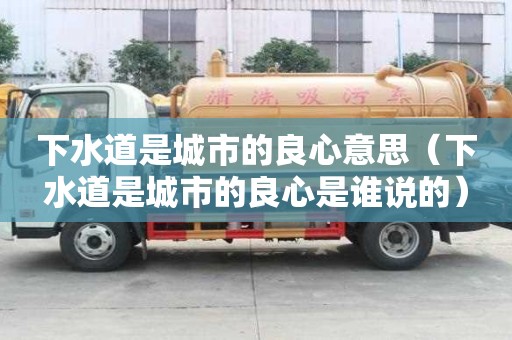 下水道是城市的良心意思（下水道是城市的良心是谁说的）