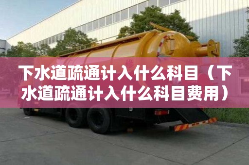 下水道疏通计入什么科目（下水道疏通计入什么科目费用）