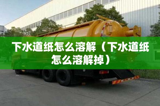 下水道纸怎么溶解（下水道纸怎么溶解掉）
