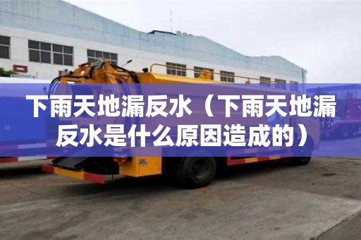 下雨天地漏反水（下雨天地漏反水是什么原因造成的）