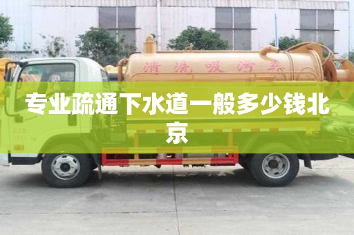 专业疏通下水道一般多少钱北京