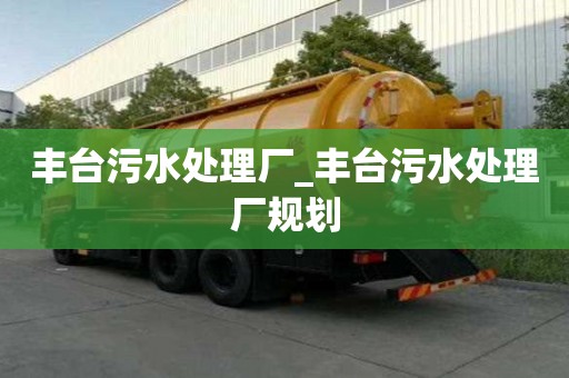 丰台污水处理厂_丰台污水处理厂规划