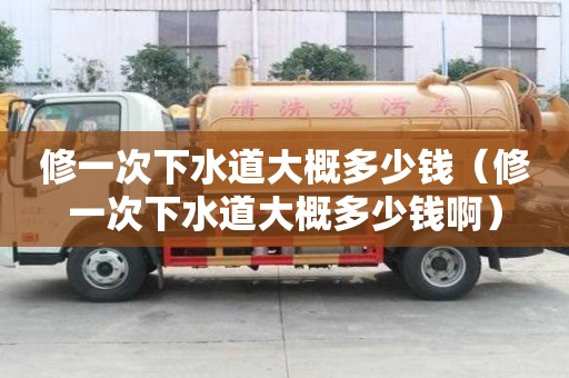 修一次下水道大概多少钱（修一次下水道大概多少钱啊）