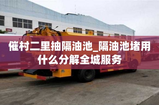 催村二里抽隔油池_隔油池堵用什么分解全城服务