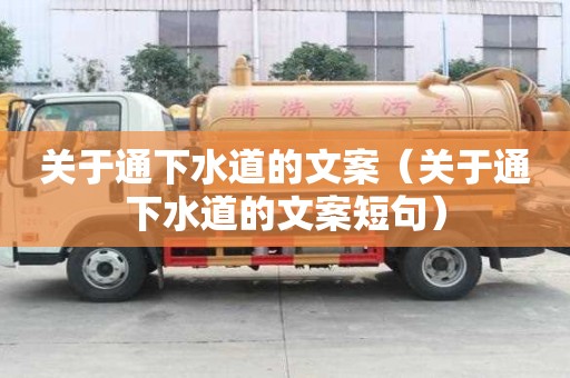 关于通下水道的文案（关于通下水道的文案短句）