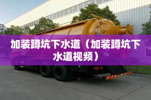 加装蹲坑下水道（加装蹲坑下水道视频）