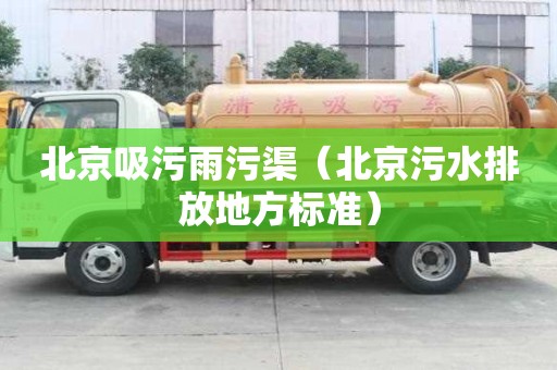 北京吸污雨污渠（北京污水排放地方标准）