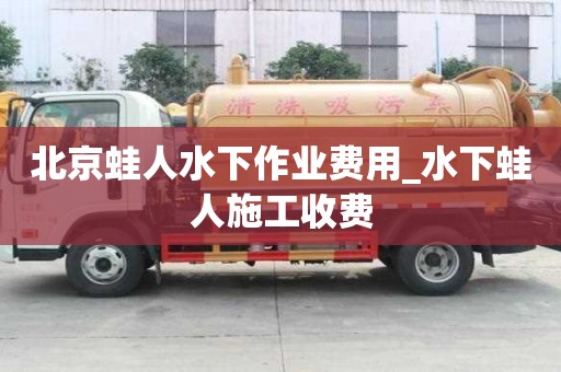 北京蛙人水下作业费用_水下蛙人施工收费