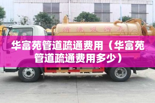 华富苑管道疏通费用（华富苑管道疏通费用多少）