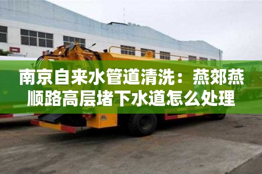 南京自来水管道清洗：燕郊燕顺路高层堵下水道怎么处理