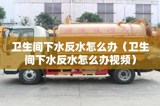 卫生间下水反水怎么办（卫生间下水反水怎么办视频）