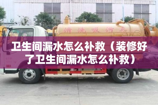 卫生间漏水怎么补救（装修好了卫生间漏水怎么补救）