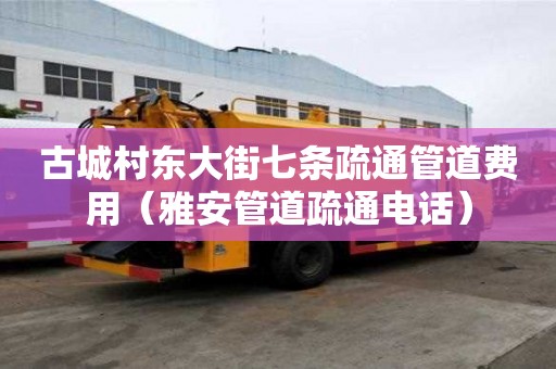古城村东大街七条疏通管道费用（雅安管道疏通电话）