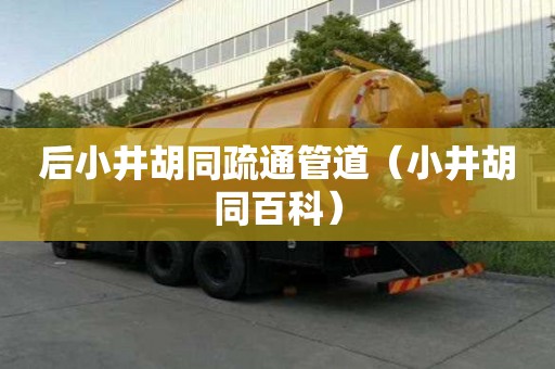 后小井胡同疏通管道（小井胡同百科）