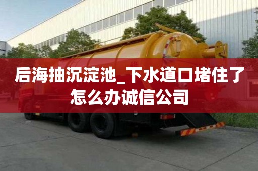 后海抽沉淀池_下水道口堵住了怎么办诚信公司