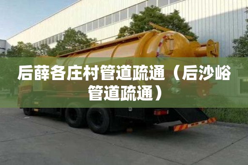 后薛各庄村管道疏通（后沙峪管道疏通）