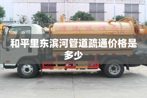 和平里东滨河管道疏通价格是多少 和平里东滨河管道疏通价格是多少