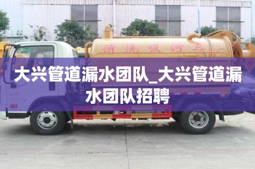 大兴管道漏水团队_大兴管道漏水团队招聘