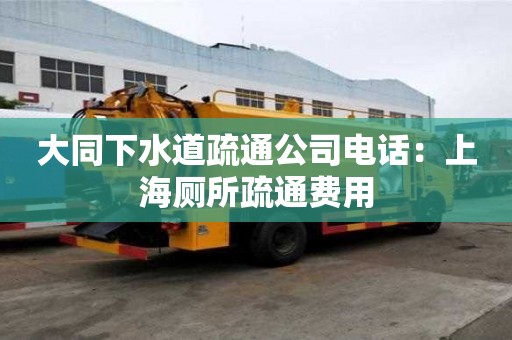 大同下水道疏通公司电话：上海厕所疏通费用