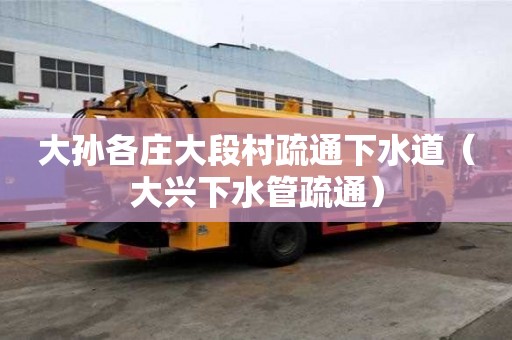 大孙各庄大段村疏通下水道（大兴下水管疏通）
