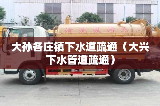 大孙各庄镇下水道疏通（大兴下水管道疏通）