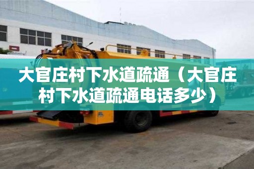 大官庄村下水道疏通（大官庄村下水道疏通电话多少）