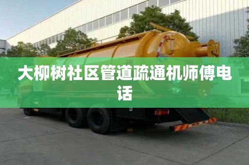 大柳树社区管道疏通机师傅电话