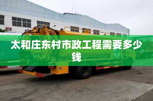 太和庄东村市政工程需要多少钱