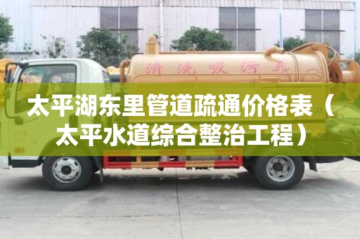 太平湖东里管道疏通价格表（太平水道综合整治工程）