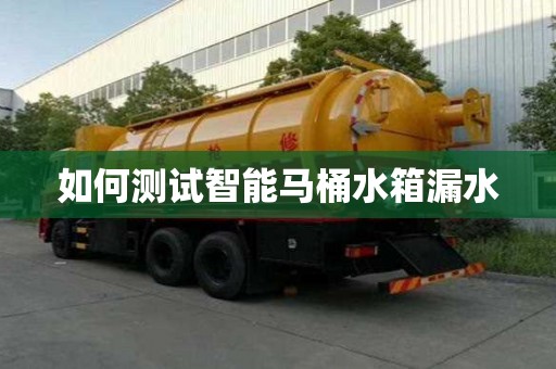 如何测试智能马桶水箱漏水