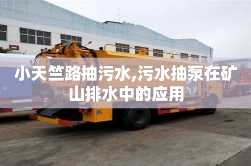 小天竺路抽污水,污水抽泵在矿山排水中的应用