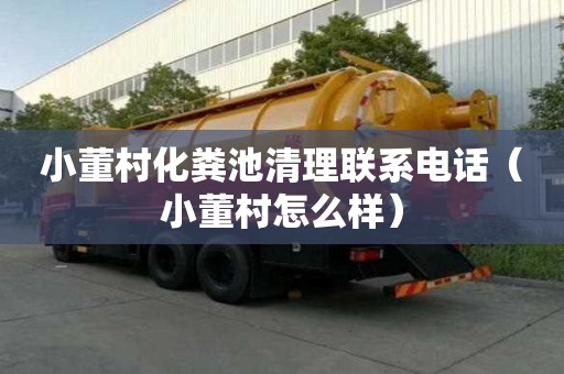 小董村化粪池清理联系电话（小董村怎么样）