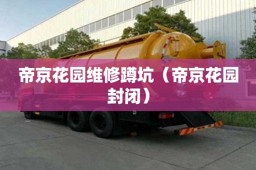帝京花园维修蹲坑（帝京花园封闭）