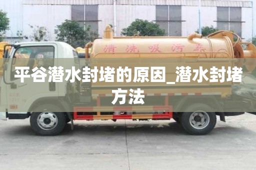 平谷潜水封堵的原因_潜水封堵方法