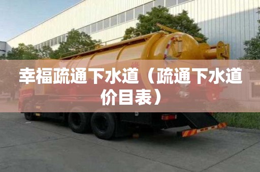 幸福疏通下水道（疏通下水道价目表）