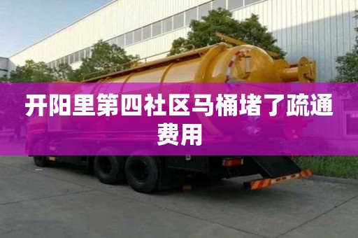 开阳里第四社区马桶堵了疏通费用