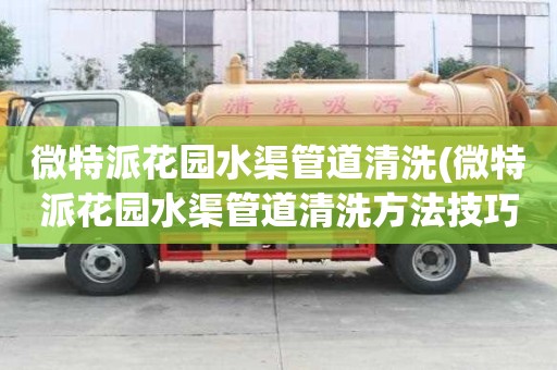 微特派花园水渠管道清洗(微特派花园水渠管道清洗方法技巧)