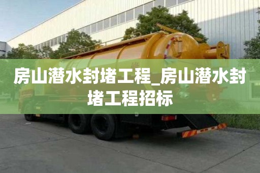 房山潜水封堵工程_房山潜水封堵工程招标