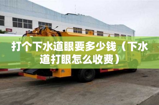 打个下水道眼要多少钱（下水道打眼怎么收费）