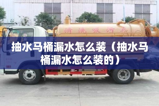 抽水马桶漏水怎么装(抽水马桶漏水怎么装的) 抽水马桶漏水怎么装(抽水马桶漏水怎么装的)