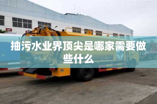 抽污水业界顶尖是哪家需要做些什么