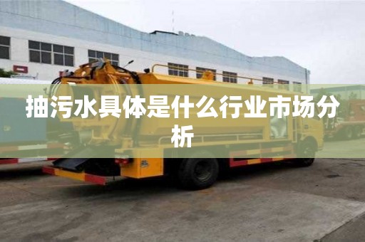抽污水具体是什么行业市场分析