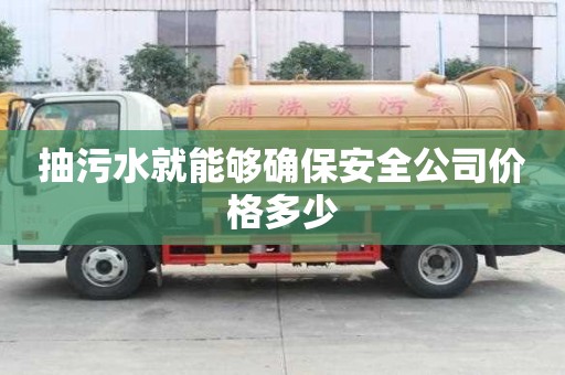 抽污水就能够确保安全公司价格多少
