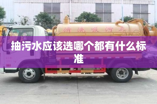 抽污水应该选哪个都有什么标准