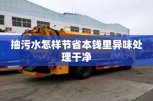 抽污水怎样节省本钱里异味处理干净